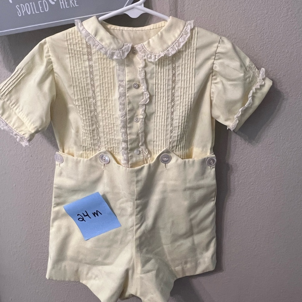 Cream Bodysuit with Lace Trim and Peter Pan Collar